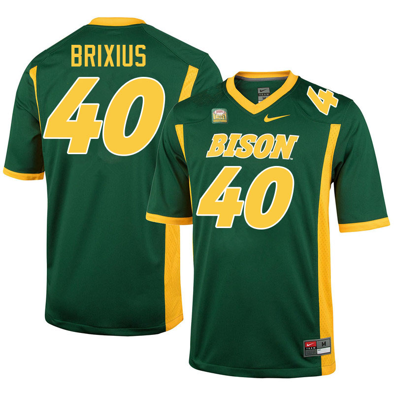North Dakota State Bison #40 Chase Brixius College Football Jerseys Stitched-Green